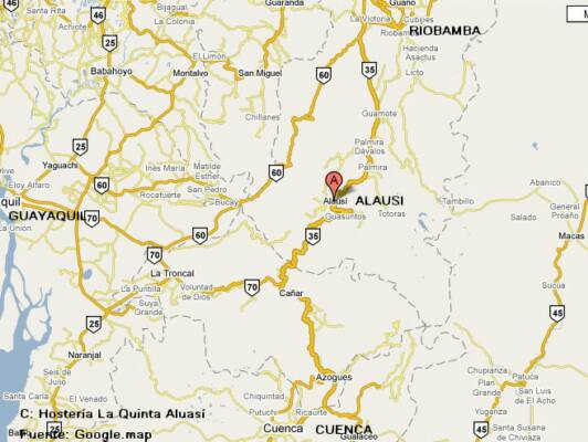 Mapa Alausi chimborazo Ecuador